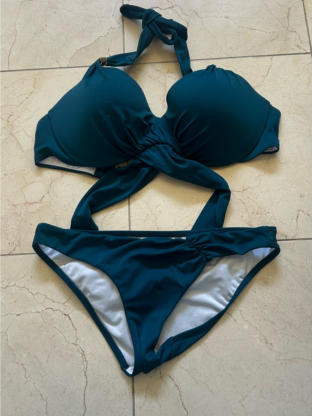Victoria's Secret Deep Teal Halter Bikini Set